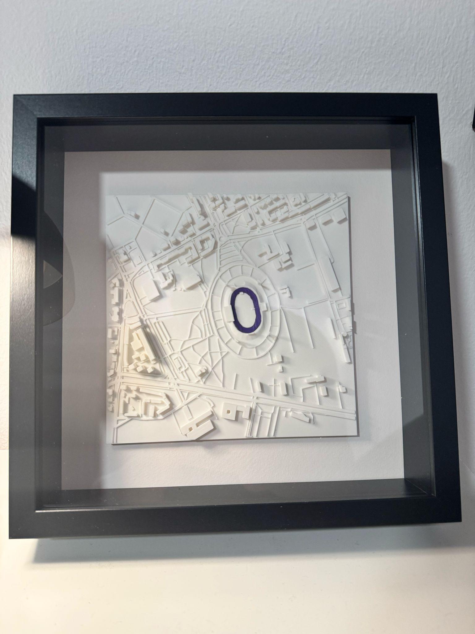 Hartă 3D cu un obiectiv important